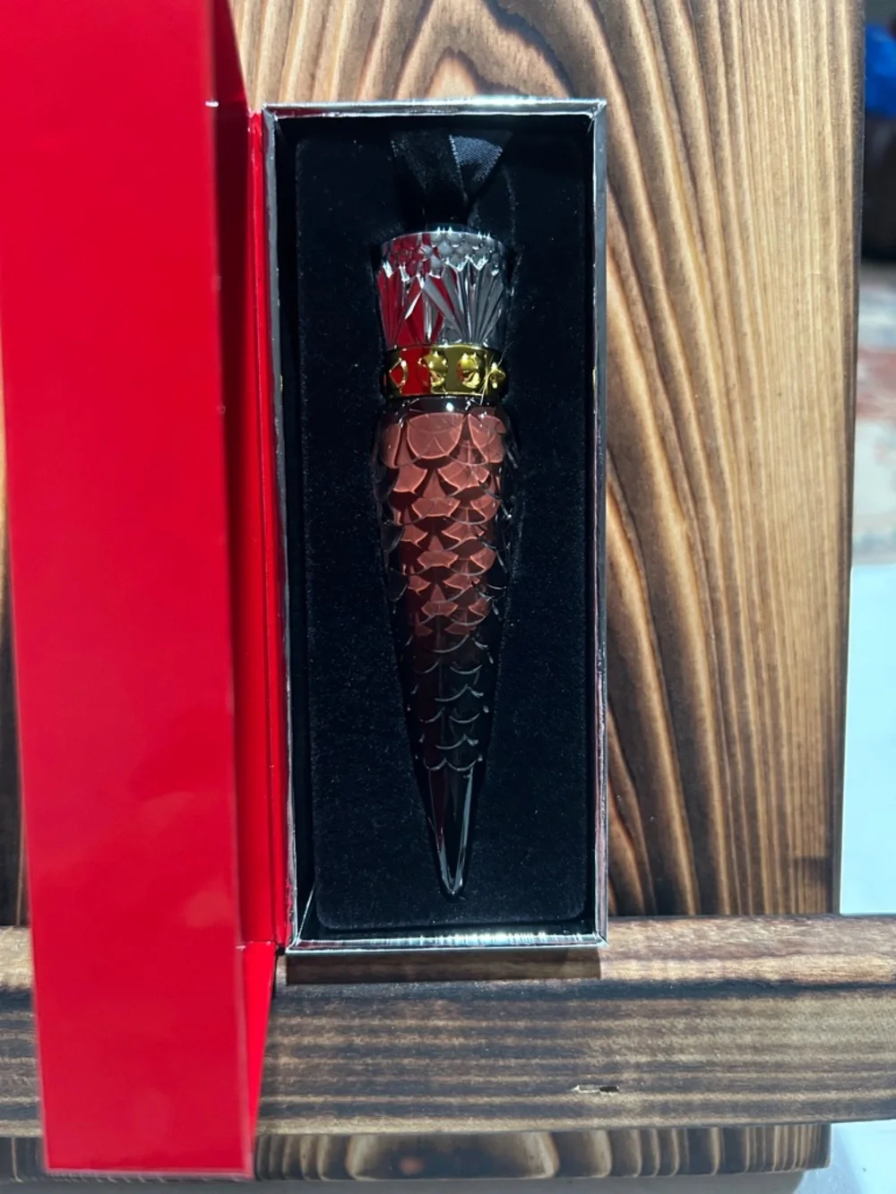 Christian Louboutin Lipstick with Red Box and Brown Scaled Case